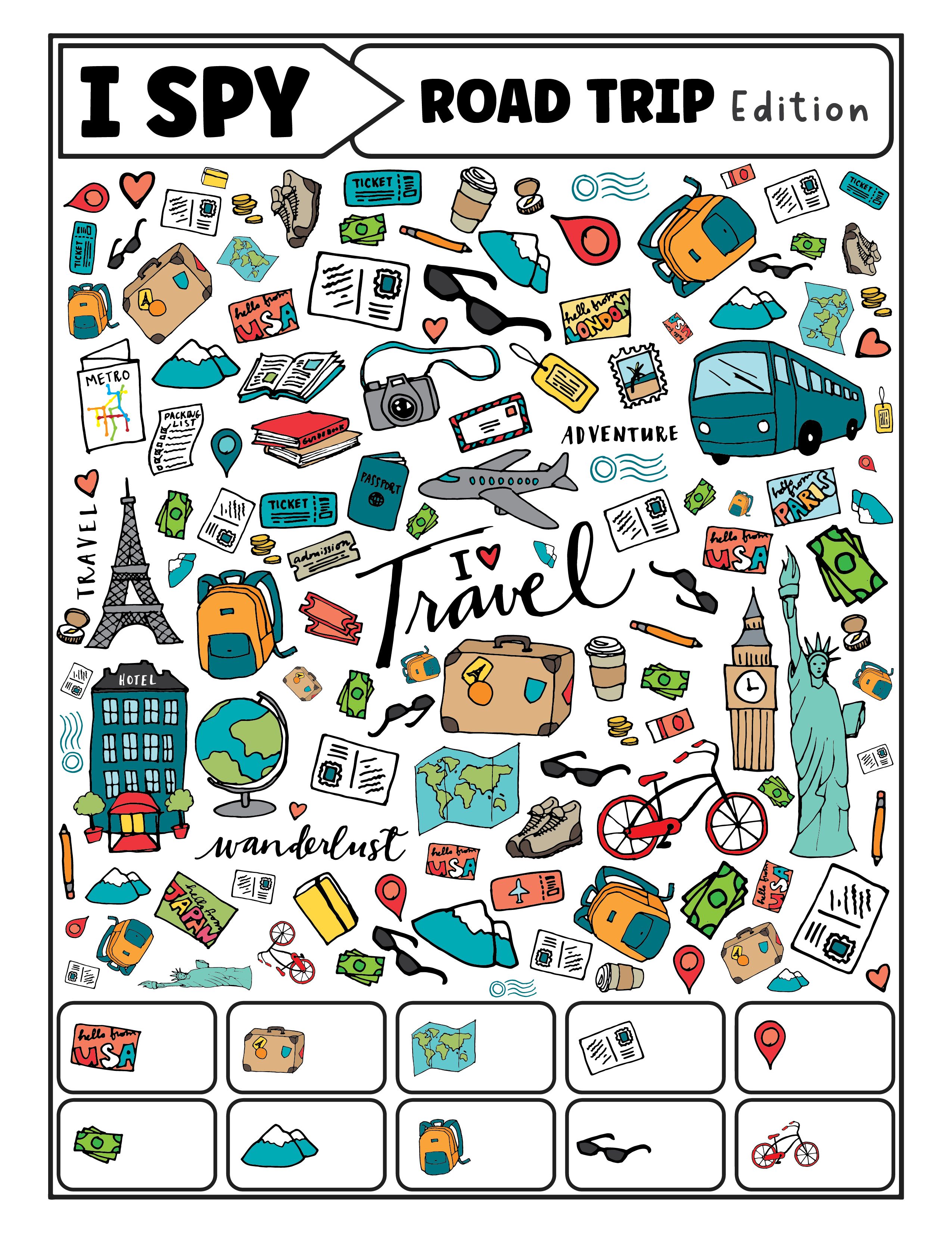 I spy road trip printable